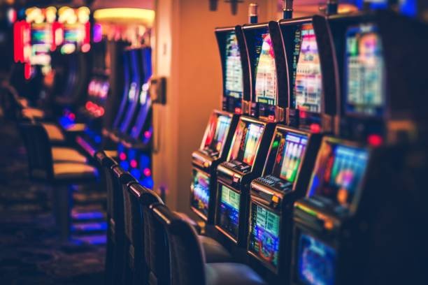 Slot-game symbols and payline layout Slot reels close-up